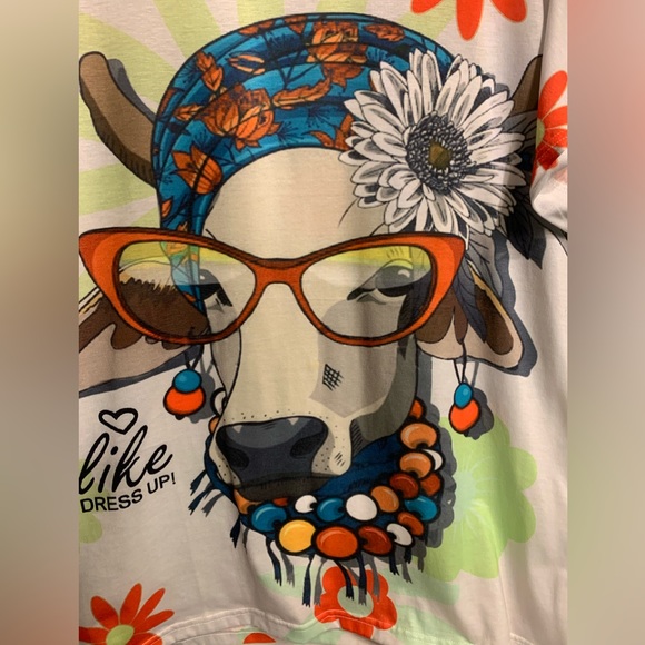 MISSLOOK “Fun Cow T-Shirt (2XL) Like NEW - Picture 2 of 6